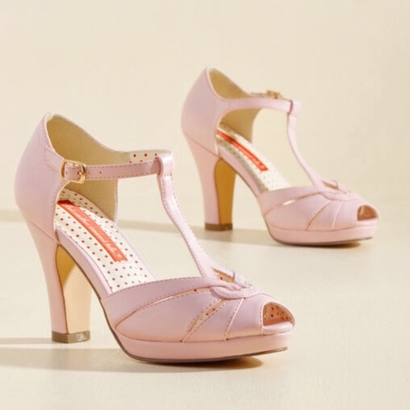 ModCloth Pink T-Strap Platform Rockabilly Heels - Picture 16 of 16